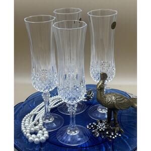 Vintage Cristal d Arques Champagne Flutes | Lead Crystal | Set Of 4 | Old Money
